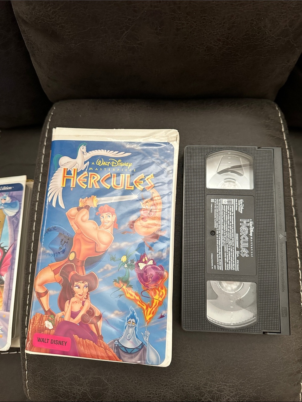 Disney Hercules VHS with Blue Cover Art and Black Cassette